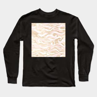 Ocean Waves Pink And Golden Sand Long Sleeve T-Shirt